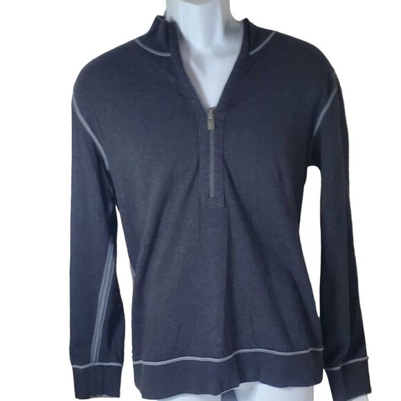 Tommy Bahama Gray 1/4 Zip Pullover Sweatshirt Reversible Mens Size M - Picture 6 of 13